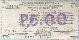 Philippine notgeld 5 Pesos, 1942 image