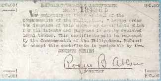 Philippine notgeld 5 Pesos, 1942 reverse