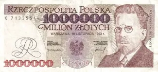 Poland 1.000.000 Zlotys, 1993 image