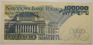 Poland 100.000 Zlotys, 1990 reverse