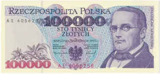 Poland 100.000 Zlotys, 1993 image