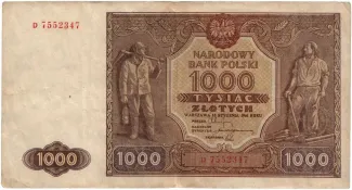 Poland 1.000 Złotych, 1946 image