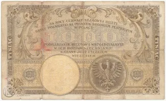 Poland 1.000 Zlotys, 1919 reverse
