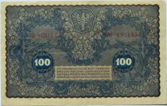 Poland 100 Marks, 1919 reverse