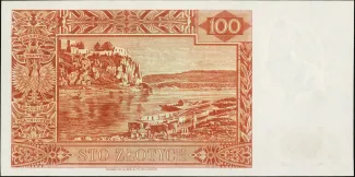 Poland 100 Zlotys, 1939 reverse