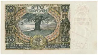 Poland 100 Zlotys, 1939 reverse