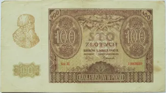 Poland 100 Zlotys, 1940 image