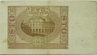 Poland 100 Zlotys, 1940 reverse