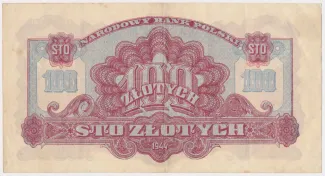 Poland 100 Zlotys, 1944 reverse