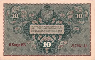 Poland 10 Marks, 1919 reverse