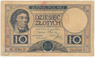 Poland 10 Zlotys, 1924 image