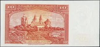 Poland 10 Zlotys, 1939 reverse