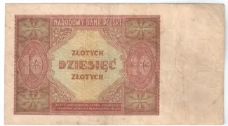 Poland 10 Zlotys, 1946 reverse
