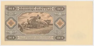 Poland 10 Zlotys, 1948 reverse