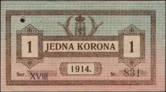 Polish notgeld 1 Korona, 1914 image