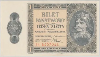 Poland 1 Zloty, 1938 image