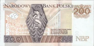 Poland 200 Zlotys, 2015-2021 reverse