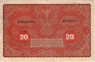 Poland 20 Marks, 1919 reverse