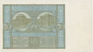 Poland 20 Zlotys, 1926 reverse