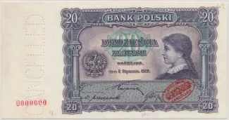 Poland 20 Zlotys, 1928 image