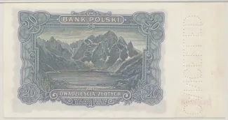 Poland 20 Zlotys, 1928 reverse