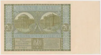 Poland 20 Zlotys, 1929 reverse