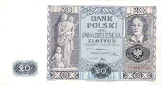 Poland 20 Zlotys, 1936 image