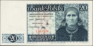 Poland 20 Zlotys, 1939 image
