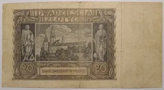 Poland 20 Zlotys, 1940 reverse