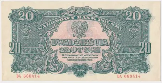 Poland 20 Zlotys, 1944 image