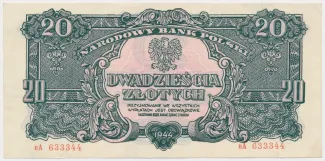 Poland 20 Zlotys, 1944 image