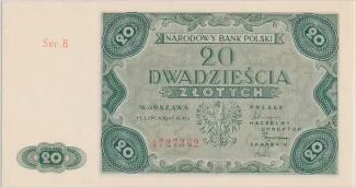 Poland 20 Zlotys, 1947 image