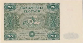Poland 20 Zlotys, 1947 reverse