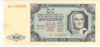 Poland 20 Zlotys, 1948 image
