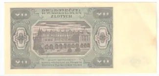 Poland 20 Zlotys, 1948 reverse
