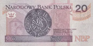 Poland 20 Zlotys, 1994 reverse