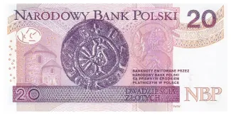 Poland 20 Zlotys, 2012-2016 reverse