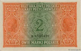 Poland 2 Marks, 1917 reverse