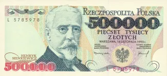 Poland 500.000 Zlotys, 1993 image