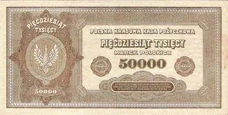 Poland 50.000 Marks, 1922 reverse