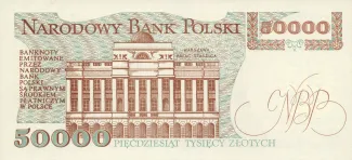 Poland 50.000 Zlotys, 1989 reverse