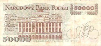 Poland 50.000 Zlotys, 1993 reverse