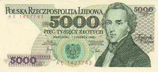 Poland 5.000 Zlotys, 1988 image