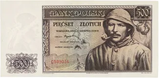 Poland 500 Zlotys, 1939 image