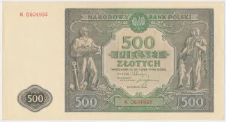 Poland 500 Zlotys, 1946 image