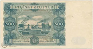 Poland 500 Zlotys, 1947 reverse