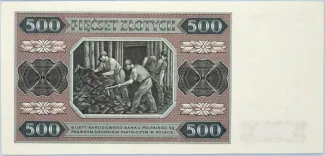 Poland 500 Zlotys, 1948 reverse