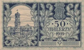Polish notgeld 50 Heller, 1919 image
