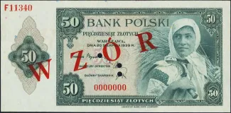 Poland 50 Zlotys, 1939 image