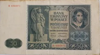 Poland 50 Zlotys, 1941 image